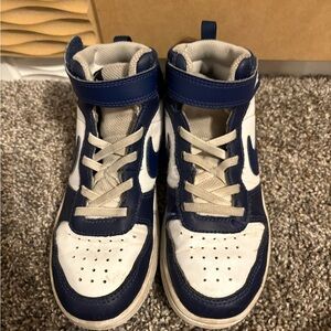 Nike Blue and White Sneakers Classic High-Top Design